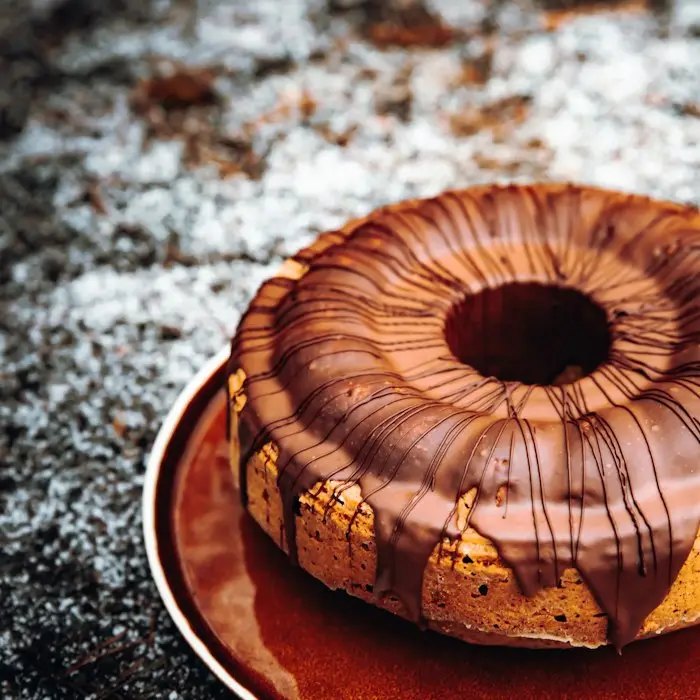 A golden homemade bundt cake