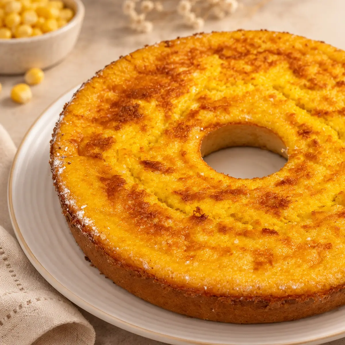 Creamy Corn Cake — Traditional Brazilian corn cake.