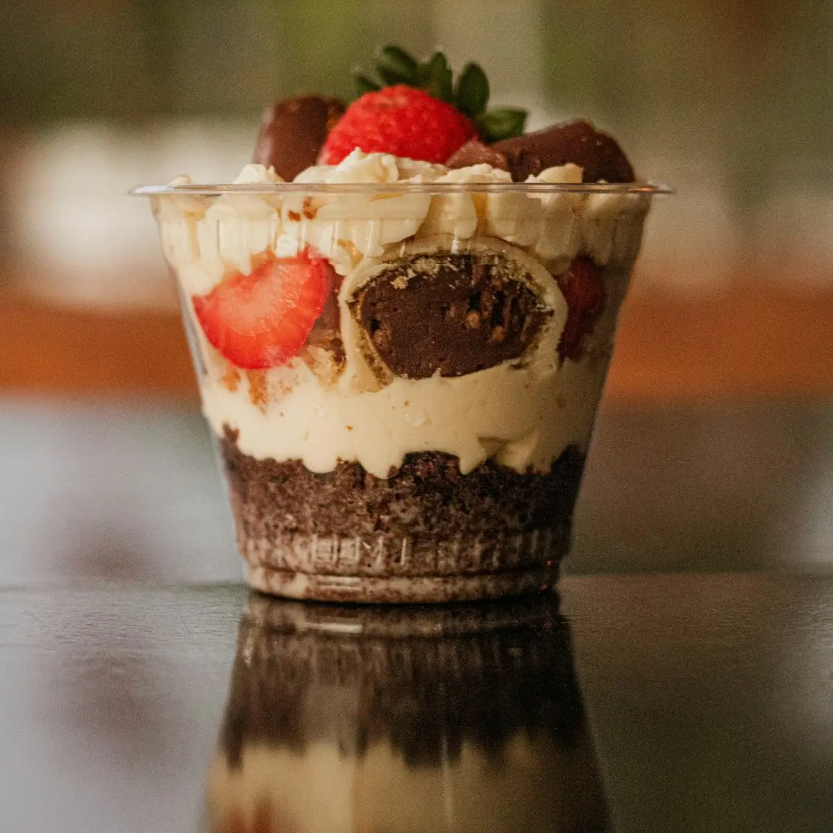 Nutella & Strawberry Sweet Jar — Creamy yogurt layered with Nutella and fresh strawberries.